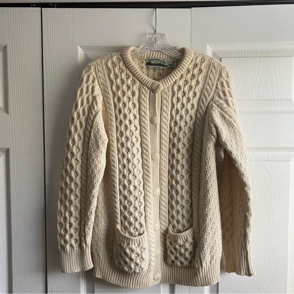 Aran Crafts Wool Cardigan Sweater - Picture 3 of 9